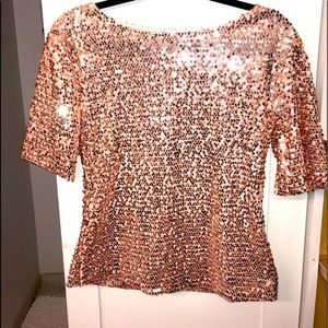 Rose-Gold Sparkling Woman’s Top